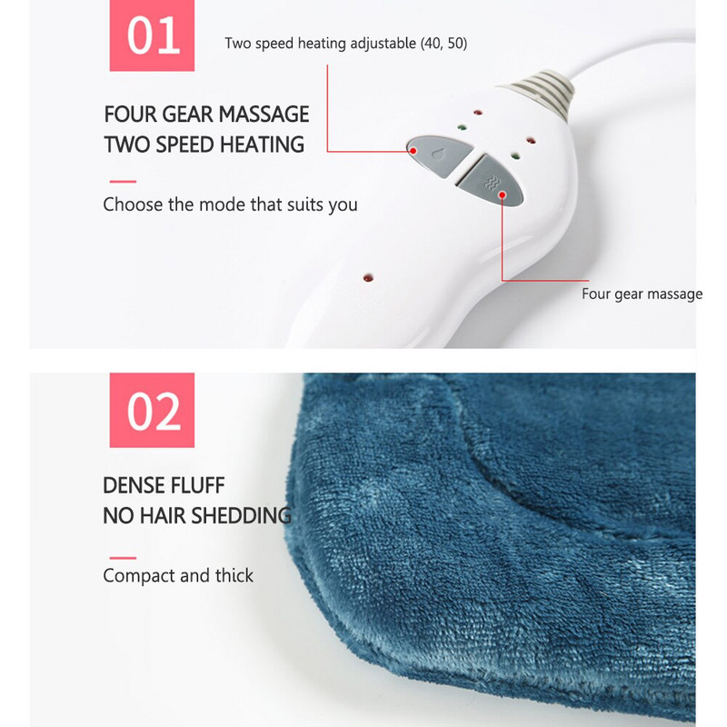 Ηλεκτρικά επιθέματα μασάζ ώμου Αναπνεύσιμο μασάζ λαιμού πλάτης Θερμότερη ρυθμιζόμενη θερμοκρασία με κουμπί για εργαλείο ανακούφισης από τον πόνο του σώματος