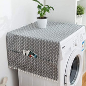 Geometriniai rombiniai dulkių dangteliai skalbimo mašinų dangčiai šaldytuvo dulkės su kišeniniu medvilniniu lininiu mikrobangų dangteliu nuo dulkių Namų valymas