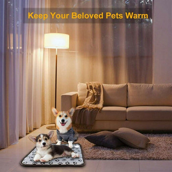 45x45cm Ηλεκτρική θερμαινόμενη μαξιλαράκια για σκύλους γάτα Χειμερινή κουβέρτα για κατοικίδια Ρυθμιζόμενη θερμοκρασία Αδιάβροχο θερμαινόμενο χαλάκι Θερμαινόμενα μαξιλάρια μοκέτας