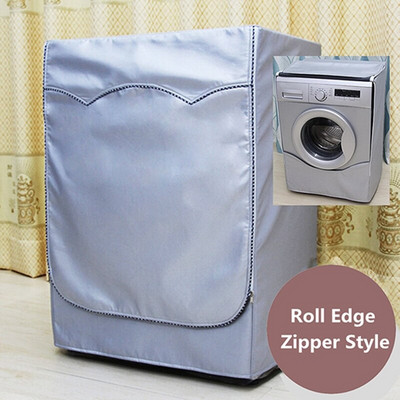 Washing Machine Waterproof Cover Drum Washing Machine Sunscreen Dryer Polyester Silver Dustproof Washing Machine Cover