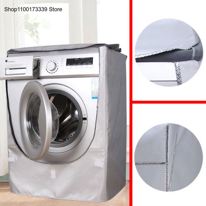 Skalbimo mašinos vandeniui atsparus dangtelis Būgno skalbimo mašinos apsaugos nuo saulės džiovintuvas Poliesterio sidabro dulkėms atsparus skalbimo mašinos dangtis