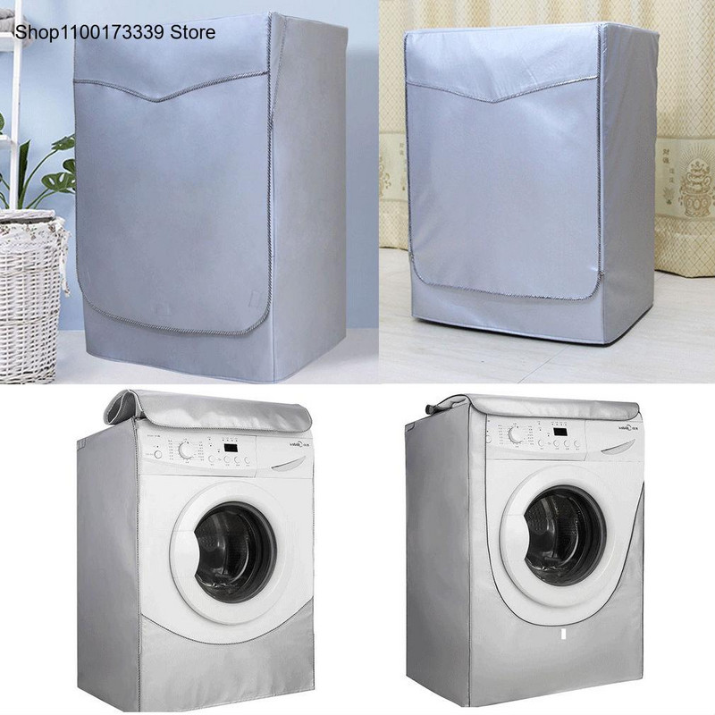 Skalbimo mašinos vandeniui atsparus dangtelis Būgno skalbimo mašinos apsaugos nuo saulės džiovintuvas Poliesterio sidabro dulkėms atsparus skalbimo mašinos dangtis