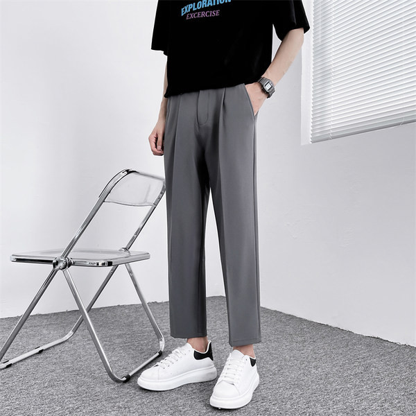 Pantaloni barbati model drept cu buzunar potriviti pentru viata de zi cu zi