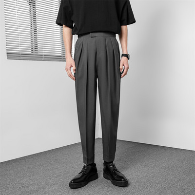 Elegáns férfi nadrág magas derékkal