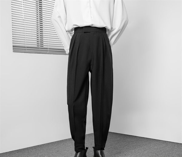 Elegáns férfi nadrág magas derékkal