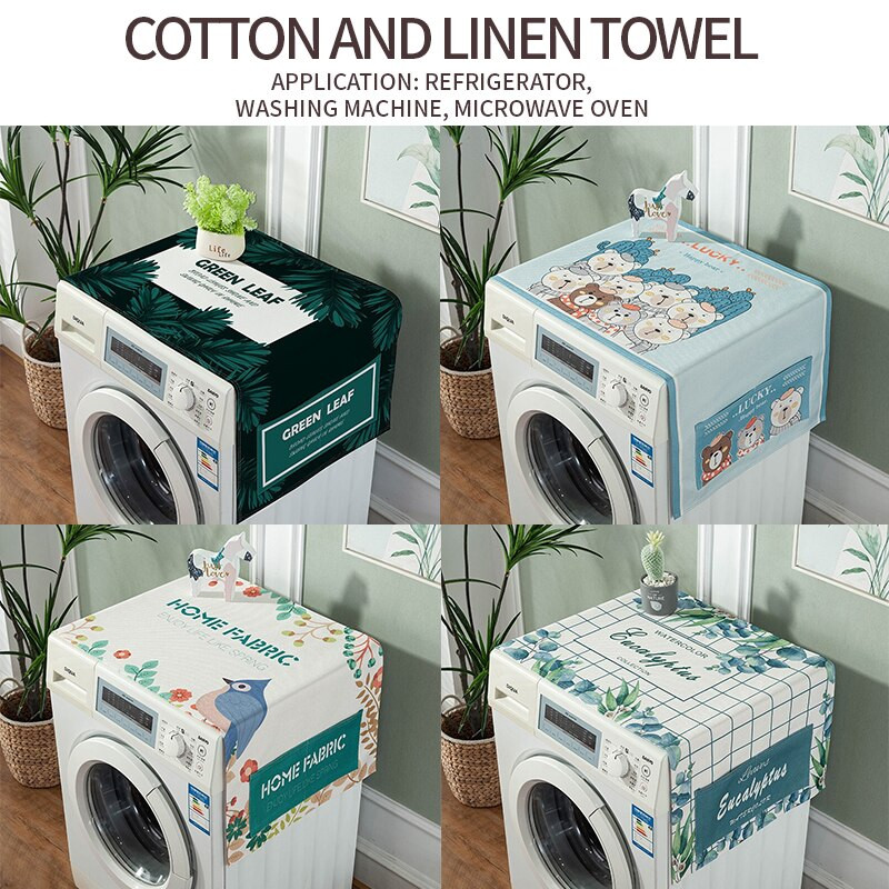 Kryt na práčku so zvieratami, bavlnený, kryt na chladničku, kryt na mikrovlnnú rúru, čistiace prostriedky pre domácnosť