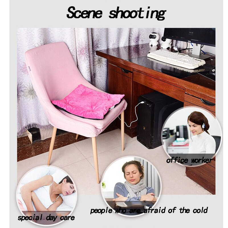 Rudens ziema silts USB elektriskais apsildes paliktnis Automašīnas biroja krēsls apsildes paliktņi mājsaimniecības spilvens mājas joga apsildāms sēdekļa spilvens