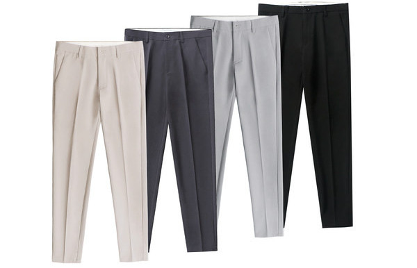 Pantaloni eleganti pentru barbati cu fermoar si nasturi