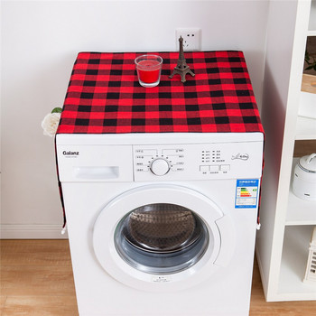 Κόκκινο/Μαύρο καρό κάλυμμα σκόνης Απλό πλυντήριο ρούχων ψυγείου μικροκυμάτων Αντιηλιακό κάλυμμα πετσέτας κομοδίνου