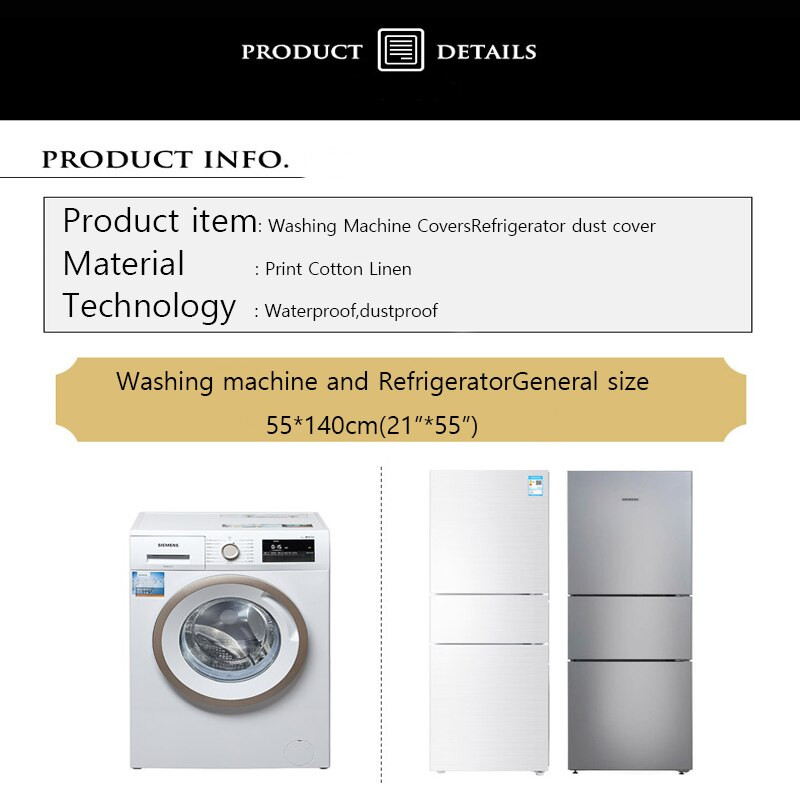 Ģeometriski kokvilnas lina ūdensnecaurlaidīgi putekļu pārsegi Veļas mašīnas pārsegi Ledusskapja organizators Ledusskapja putekļu pārsegs Mājas dekors lavador
