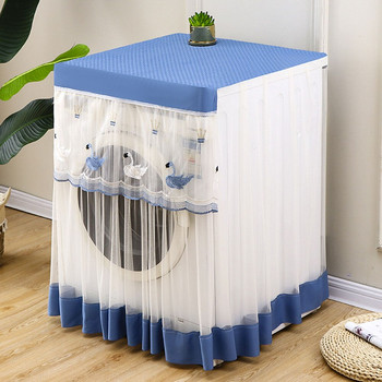 Водоустойчив протектор за домашна перална машина Палто Органайзер за съхранение Прахови капаци Капак за пералня Уред Калъф с анимационен модел 60x60x85cm