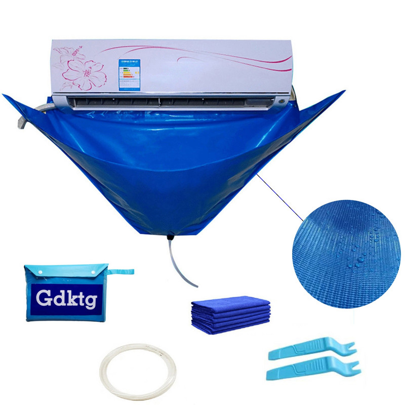 Κάλυμμα καθαρισμού κλιματιστικού με σωλήνα νερού αδιάβροχο κλιματιστικό κάτω από 1,5P Καθαρισμός τσάντα κάλυψης με προστασία από τη σκόνη