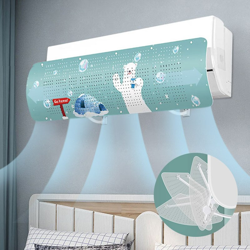 Univerzálny deflektor na klimatizáciu, nastaviteľný kryt klimatizácie s ochranou proti priamemu fúkaniu čelného skla