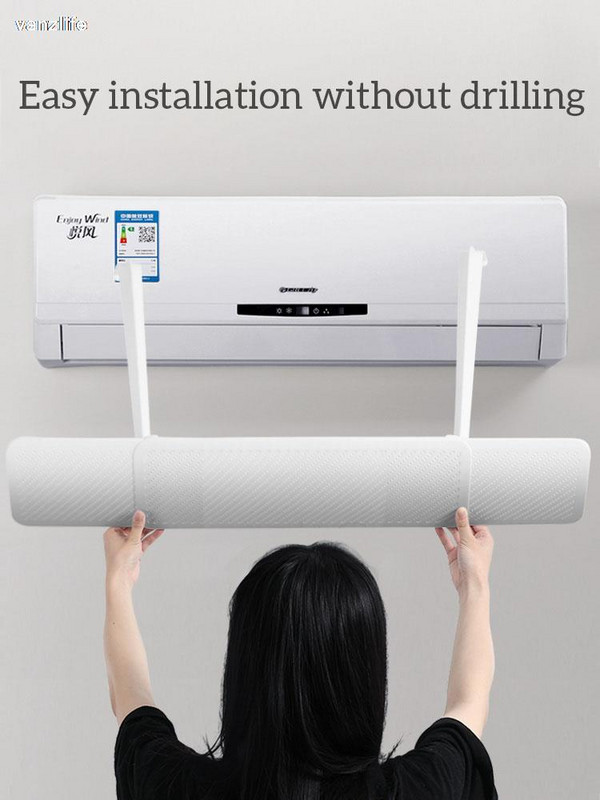 Klimatizačný čelný štít s protipriamym fúkaním, univerzálny vetruodolný nástenný vývod vzduchu, prepážka, obmedzenie prúdenia studeného vzduchu