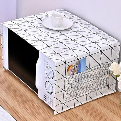 Režģi Pelēks Ziemeļvalstu kokvilnas veļa Universāls mikroviļņu krāsns vāks skaists Galanz putekļu vāks Geometric Line elektriskās cepeškrāsns vāks