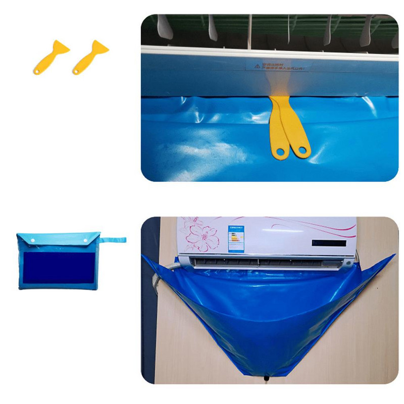 Gaisa kondicionētāja tīrīšanas vāks ar ūdens cauruli Ūdensnecaurlaidīgs putekļu aizsardzības vāks, kas paredzēts gaisa kondicionētājiem zem 1,5 P