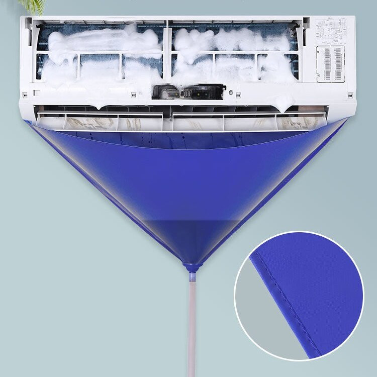 Čistiace vrecko na klimatizáciu s vodným potrubím, kryt na čistenie klimatizácie, vodotesná ochrana proti prachu, kefa na nástroje na čistenie klimatizácie