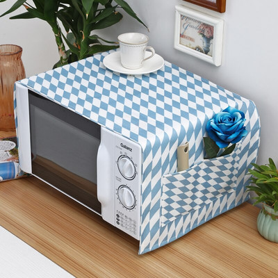 Balts vai melns Rhombus Grid NS Nordic kokvilnas lina universāls mikroviļņu krāsns pārsegs Pelēks Ģeometrisks putekļu vāks elektriskā cepeškrāsns pārsegs