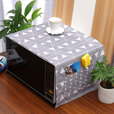 Balts vai melns Rhombus Grid NS Nordic kokvilnas lina universāls mikroviļņu krāsns pārsegs Pelēks Ģeometrisks putekļu vāks elektriskā cepeškrāsns pārsegs