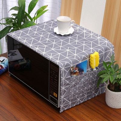 Balts vai melns Rhombus Grid NS Nordic kokvilnas lina universāls mikroviļņu krāsns pārsegs Pelēks Ģeometrisks putekļu vāks elektriskā cepeškrāsns pārsegs