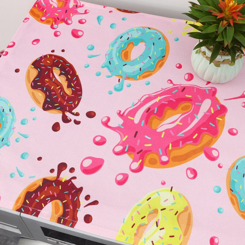 Cute Donut Foods Print Putekļu vāks Invertora mikroviļņu krāsns mikrotvaicēšanas un cepšanas mašīnai Lemon Fruit Lina Putekļu aizsargs