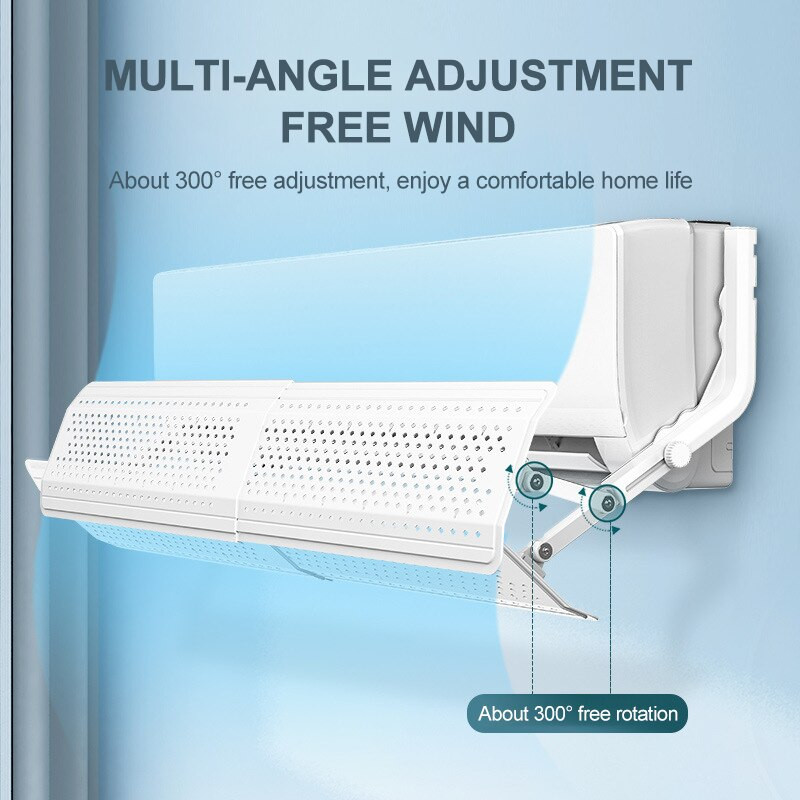 Škálovateľný závesný čelný štít klimatizácie s filtrom, deflektor proti priamemu fúkaniu vzduchu, univerzálny veterný clona pre klimatizáciu