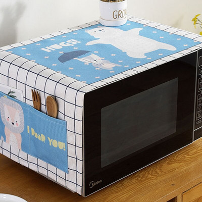 Korejas Bohēmijas ziedu mikroviļņu krāsns vāks Putekļu pārsegs Ziemeļvalstu kokvilnas veļa Kawaii Cute Cat karikatūras universāls vāks