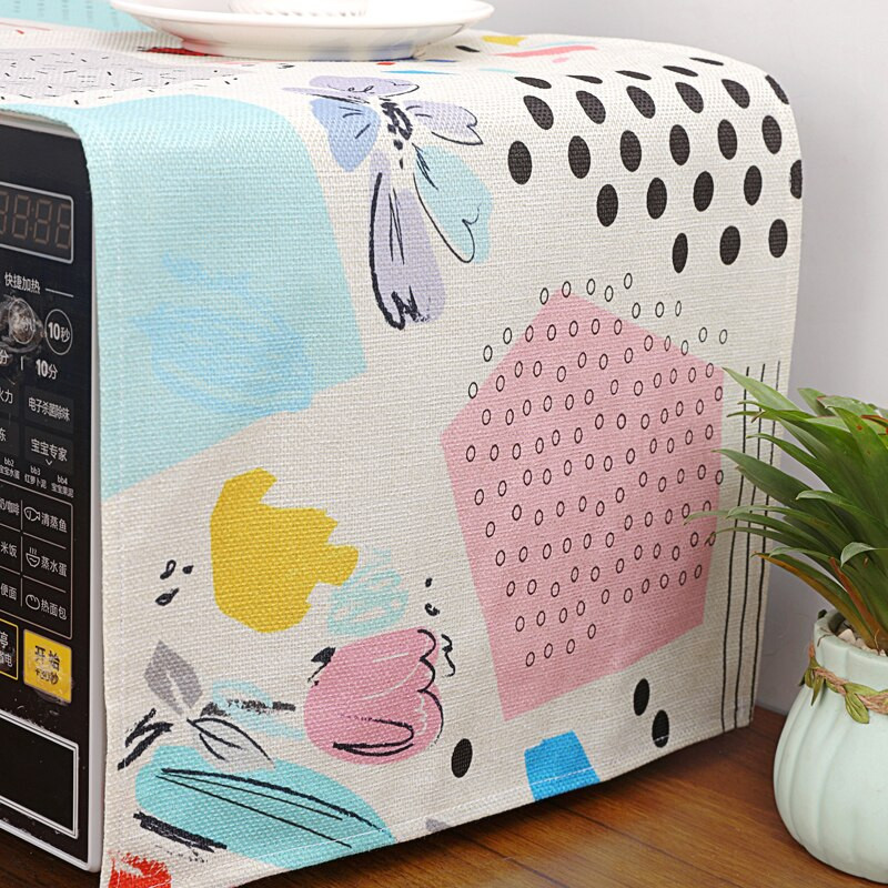 Korejas Bohēmijas ziedu mikroviļņu krāsns vāks Putekļu pārsegs Ziemeļvalstu kokvilnas veļa Kawaii Cute Cat karikatūras universāls vāks