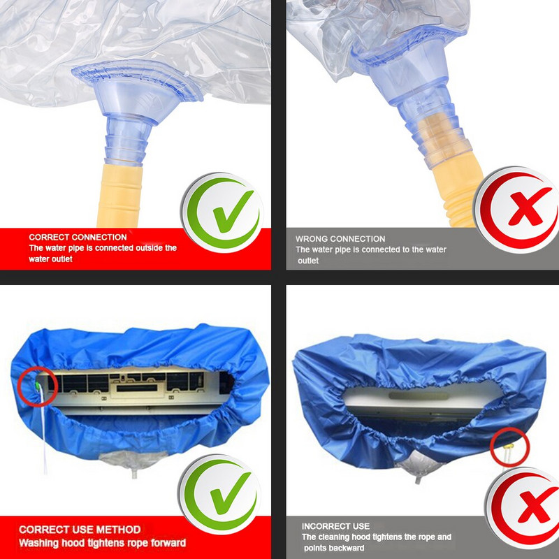 Κάλυμμα κλιματιστικού Πλενόμενο Κλιματιστικό Κάλυμμα καθαρισμού Επιτοίχιο προστατευτικό ιμάντα σύσφιξης για τη σκόνη για 1-3P