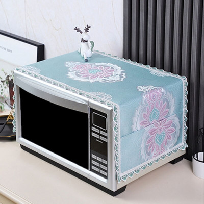 Kryt na mikrovlnnú rúru s výšivkou v Európe, kryt na kuchynskú rúru, digestor, úložný obal na utierky do mikrovlnnej rúry, ochranný kryt proti oleju