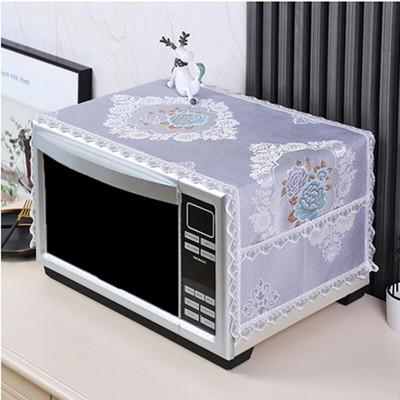 Kryt na mikrovlnnú rúru s výšivkou v Európe, kryt na kuchynskú rúru, digestor, úložný obal na utierky do mikrovlnnej rúry, ochranný kryt proti oleju