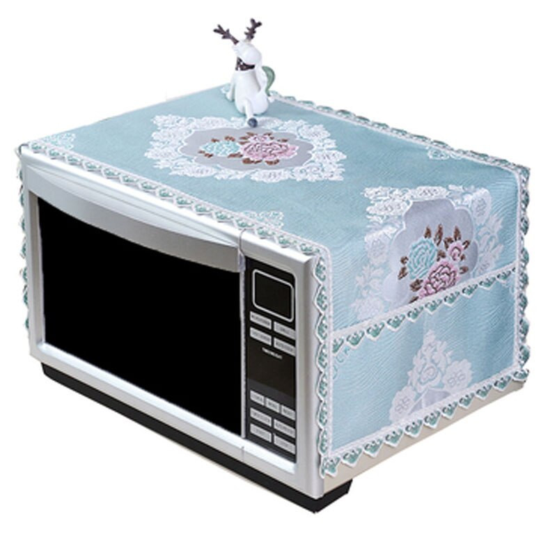 Kryt na mikrovlnnú rúru s výšivkou v Európe, kryt na kuchynskú rúru, digestor, úložný obal na utierky do mikrovlnnej rúry, ochranný kryt proti oleju