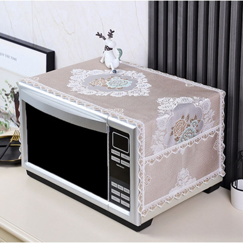 Kryt na mikrovlnnú rúru s výšivkou v Európe, kryt na kuchynskú rúru, digestor, úložný obal na utierky do mikrovlnnej rúry, ochranný kryt proti oleju