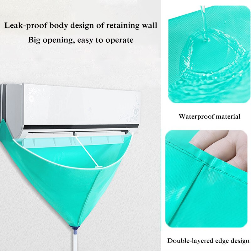 Klíma tisztító burkolat vízcsővel Vízálló légkondicionáló tisztító táska Porvédő tisztító burkolat