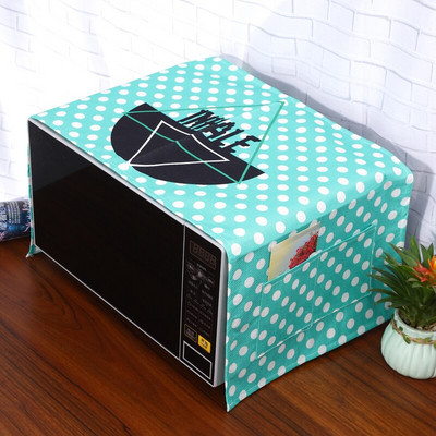 Hnedý geometrický kosoštvorcový prachový kryt pre invertorovú mikrovlnnú rúru, mikrovlnnú rúru, naparovač a pečúcu rúru, mriežkovaný kockovaný ľanový prachový kryt