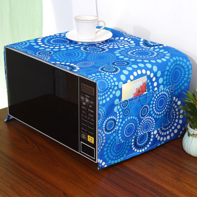 Hnedý geometrický kosoštvorcový prachový kryt pre invertorovú mikrovlnnú rúru, mikrovlnnú rúru, naparovač a pečúcu rúru, mriežkovaný kockovaný ľanový prachový kryt