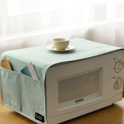Domácnosť Čistá farba Čistá bavlna Kryt na mikrovlnnú rúru Protiprachový kryt na elektrickú rúru Kryt proti znečisteniu a oleju odolný kuchynský doplnok