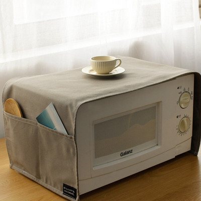 Domácnosť Čistá farba Čistá bavlna Kryt na mikrovlnnú rúru Protiprachový kryt na elektrickú rúru Kryt proti znečisteniu a oleju odolný kuchynský doplnok