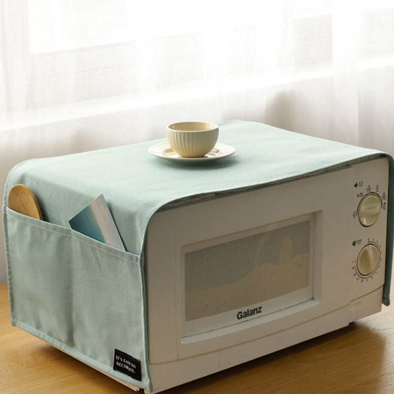 Domácnosť Čistá farba Čistá bavlna Kryt na mikrovlnnú rúru Protiprachový kryt na elektrickú rúru Kryt proti znečisteniu a oleju odolný kuchynský doplnok