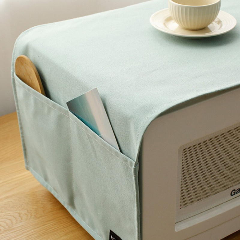 Domácnosť Čistá farba Čistá bavlna Kryt na mikrovlnnú rúru Protiprachový kryt na elektrickú rúru Kryt proti znečisteniu a oleju odolný kuchynský doplnok