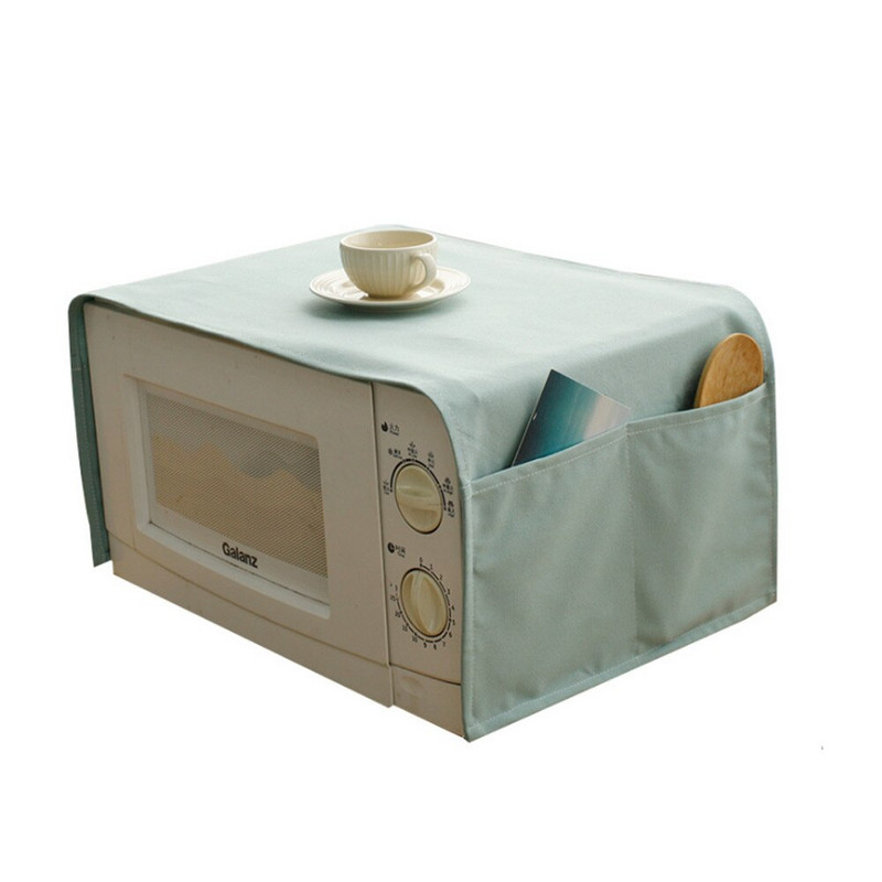 Domácnosť Čistá farba Čistá bavlna Kryt na mikrovlnnú rúru Protiprachový kryt na elektrickú rúru Kryt proti znečisteniu a oleju odolný kuchynský doplnok