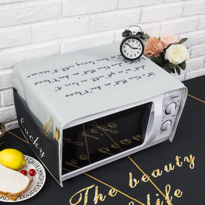 Severský štýl Bavlna a konope čierne písmeno Kryt na mikrovlnnú rúru Cobertura para beterraba Cubierta de polvo para horno