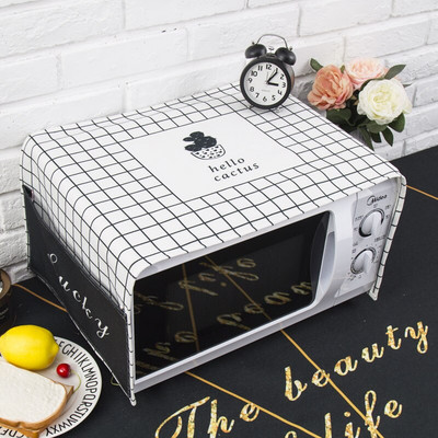 Severský štýl Bavlna a konope čierne písmeno Kryt na mikrovlnnú rúru Cobertura para beterraba Cubierta de polvo para horno