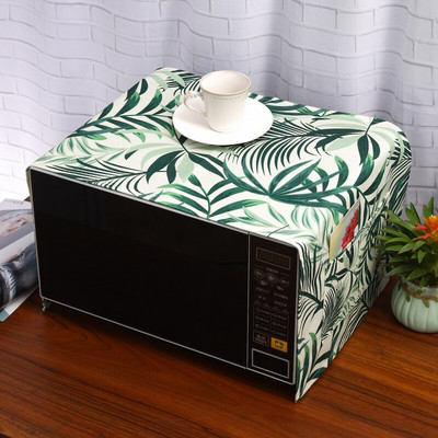 Nordic Pink Flower Bird Dust Cover Κατάλληλο για φούρνο μικροκυμάτων Inverter Φούρνος μικροκυμάτων λινό Πράσινο λινό Dust Protector