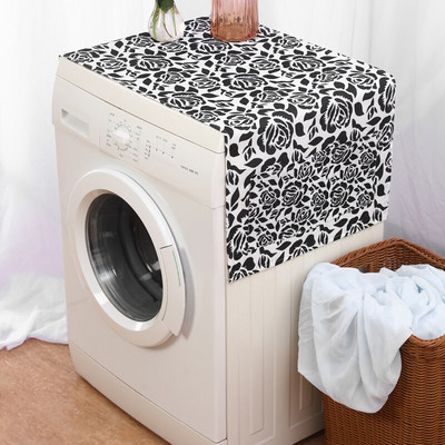 Nordic Pink Flower Bird Dust Cover Κατάλληλο για φούρνο μικροκυμάτων Inverter Φούρνος μικροκυμάτων λινό Πράσινο λινό Dust Protector