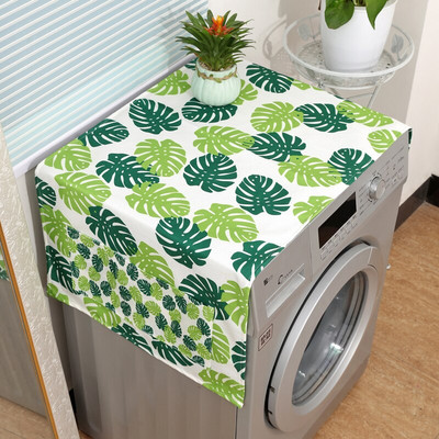 Nordic Pink Flower Bird Dust Cover Κατάλληλο για φούρνο μικροκυμάτων Inverter Φούρνος μικροκυμάτων λινό Πράσινο λινό Dust Protector