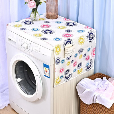 Nordic Pink Flower Bird Dust Cover Κατάλληλο για φούρνο μικροκυμάτων Inverter Φούρνος μικροκυμάτων λινό Πράσινο λινό Dust Protector