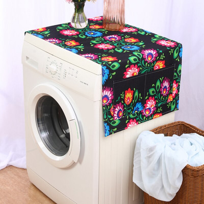 Nordic Pink Flower Bird Dust Cover Κατάλληλο για φούρνο μικροκυμάτων Inverter Φούρνος μικροκυμάτων λινό Πράσινο λινό Dust Protector