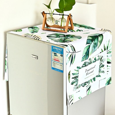 Nordic Pink Flower Bird Dust Cover Κατάλληλο για φούρνο μικροκυμάτων Inverter Φούρνος μικροκυμάτων λινό Πράσινο λινό Dust Protector