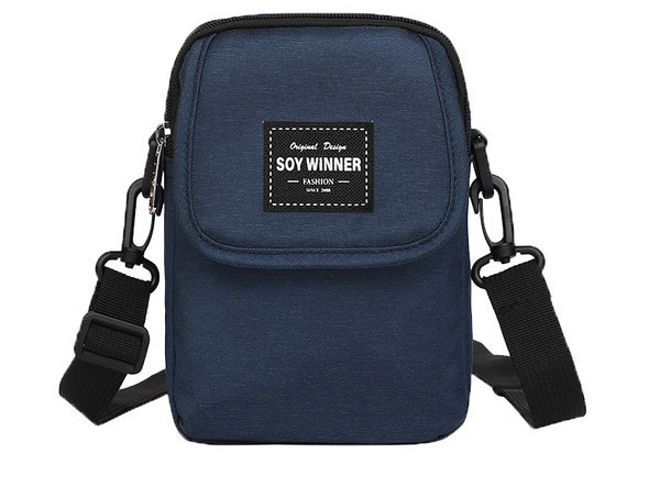 Ležérna textilná mini taška s nápisom